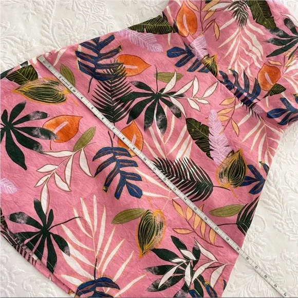 NWOT Lulus Exotic Escape Pink Tropical Print Sleeveless Tie-Back Mini Dress - Picture 11 of 12